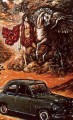 cartel para fiat 1400 1957 Giorgio de Chirico Surrealismo
